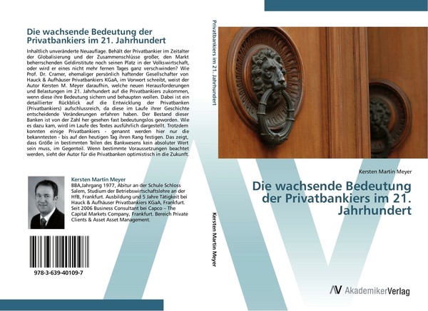 Die Wachsende Bedeutung Der Privatbankiers Im 21. Jahrhundert | Buch | 978363940-image