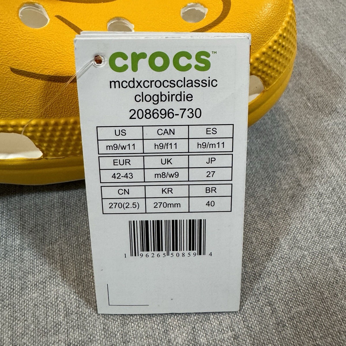 Crocs Mcdonald\'s‎ X Classic Clog Birdie Men\'s Size 9 Women 11 Sandals Beach Pool CROCS McDonalds x Birdie Clog 208696-730 - Shiekh main image 4