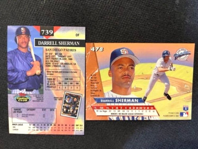 MLB - Darrell Sherman 1993 Topps Stadium Club & 1993 Fleer Ultra