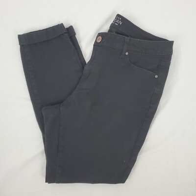 Basic Wear Wax Jean Los Angeles Black Skinny Roll-Up Jeans Women's 14 