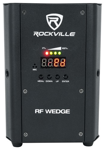 2 Rockville RF WEDGE BLACK RGBWA+UV Battery Wireless DMX DJ Up Lights+RF Remotes - Picture 3 of 12