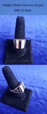 Native Indian Sterling Silver Mother Of Pearl Onyx Inlay Size 10.5 Ring 25ri803