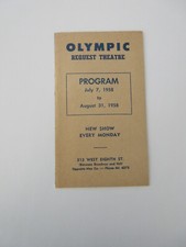 OLYMPIC REQUEST THEATRE NEW YORK CITY 1958 advertising folded card NY