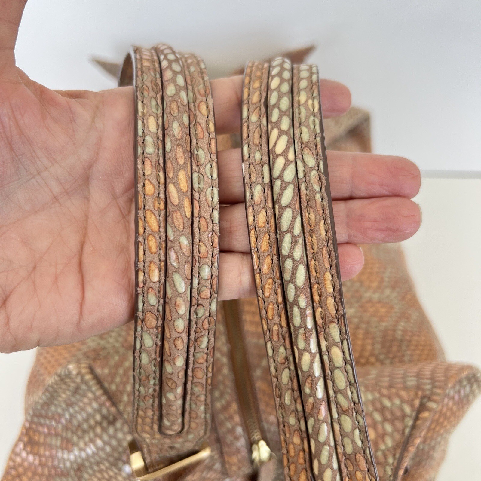 SONDRA ROBERTS Multicolor Python Print Leather Do… - image 11