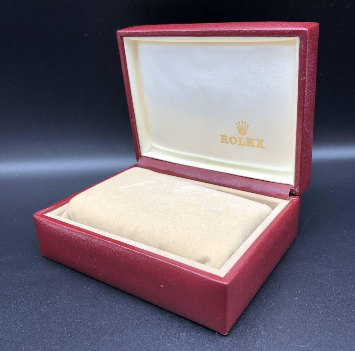 VINTAGE GENUINE ROLEX Red watch box case 14.00.08 wood VINTAGE GENUINE ROLEX Red watch box case 14.00.08 wood