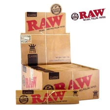 AUTHENTC Raw Classic King Size Slim Rolling Paper Full Box 50 pack, 32 Per Pack