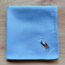 HANDKERCHIEF BLUE VINTAGE POLO PLAIN MEN'S COTTON POCKET SQUARE 19" A-0752