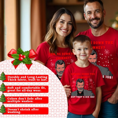 Roy Keane Christmas T-Shirt Funny Ugly Mens and Womens Tee #MC - Picture 6 of 20