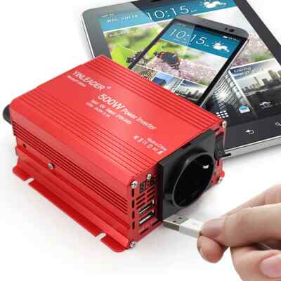 New DC 12V to AC 220V 230V Inverter 500W LED Voltage Converter Auto Accessories