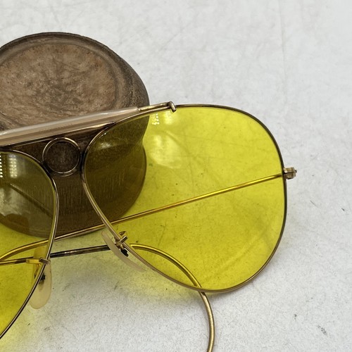 Vintage B&L RAY BAN Bausch & Lomb Kalichrome Yellow Bullet Hole Shooter 10K GF - Bild 11 von 21