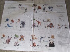 ABC Animals Cotton Fabric Book Panel