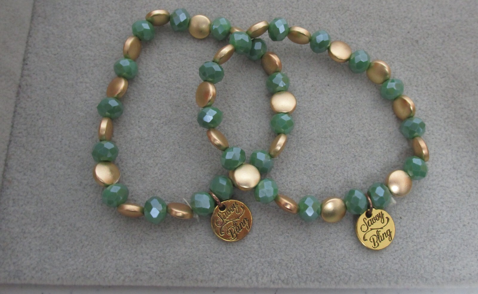 SAVOY BLING Bracelets 2 Stackable Bead Stretch Gr… - image 2