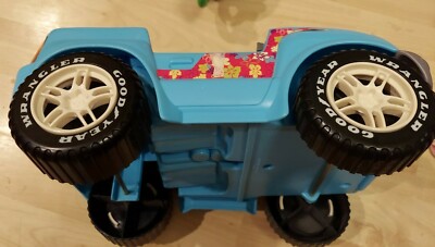Jeep Barbie Wrangler Bleue 1999 - Mattel, Fonctionne (lumières) - Sans Télécommande