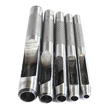 HOLLOW PUNCH SET CUTS HOLES IN LEATHER PLASTIC RUBBER GASKET VINYL PAPER -- 5pc