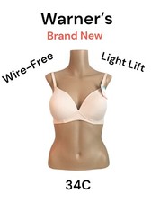 Warner's Wire Free Light Natural Lift Bra Size 34C Light Nude 4003 - New 