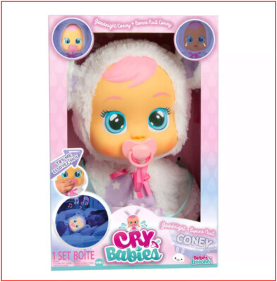 Cry Babies Goodnight CONEY Doll - Sleepy Time BUNNY Baby  Music & Lights  NEW 