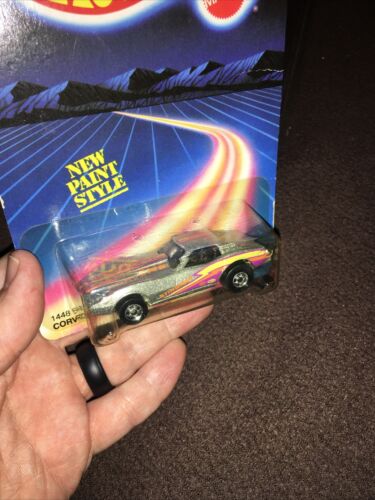 Hot Wheels 1986 #1448 Corvette Stingray, Silver W/Black Interior, Speed Fleet - Picture 2 of 13