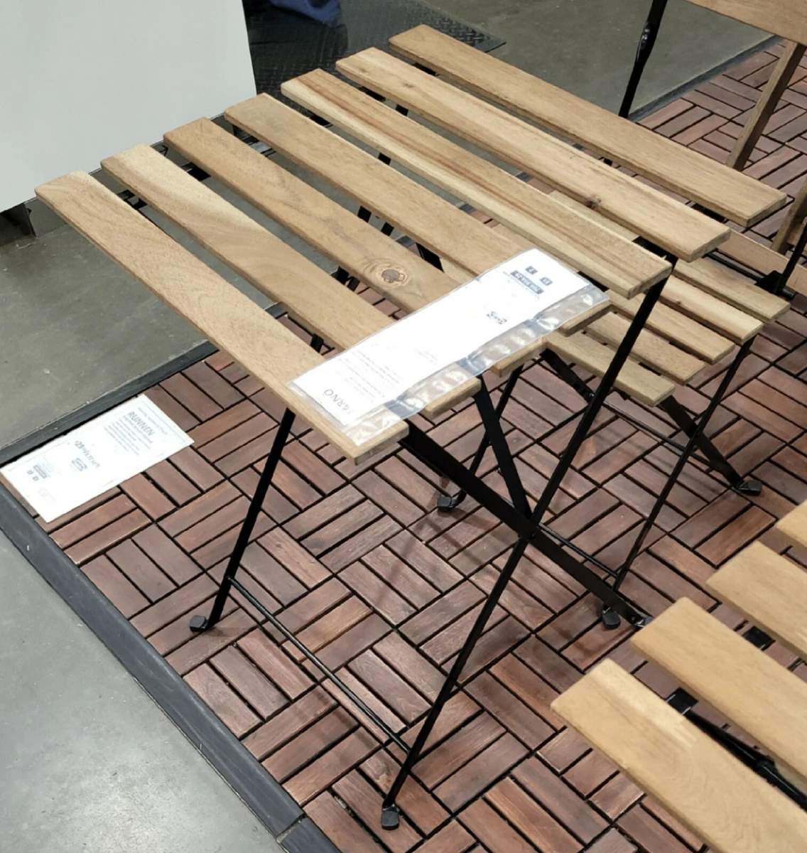 IKEA T RN Table outdoor Patio black light brown stained 21