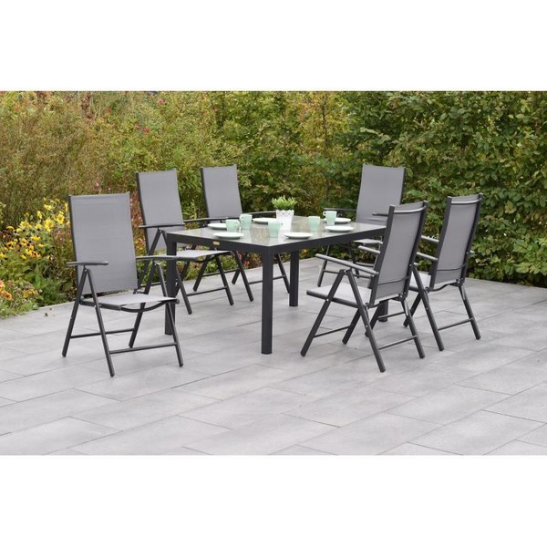 Merxx GartenmöBel Amalfi Set 7Tlg. 6 Klappsessel + 1 Tisch-image