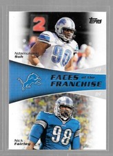 2011 Topps Ndamukong Suh Faces Of Franchise Lions Huskers Nick Fairley #FF-SF