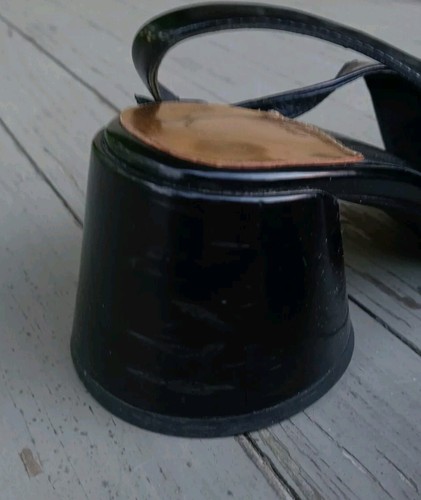 Jeffery Campbell Ferway Blk/gold Sling Back 3in Chuncky Heel Pumps Sz 6.5 - Picture 11 of 24