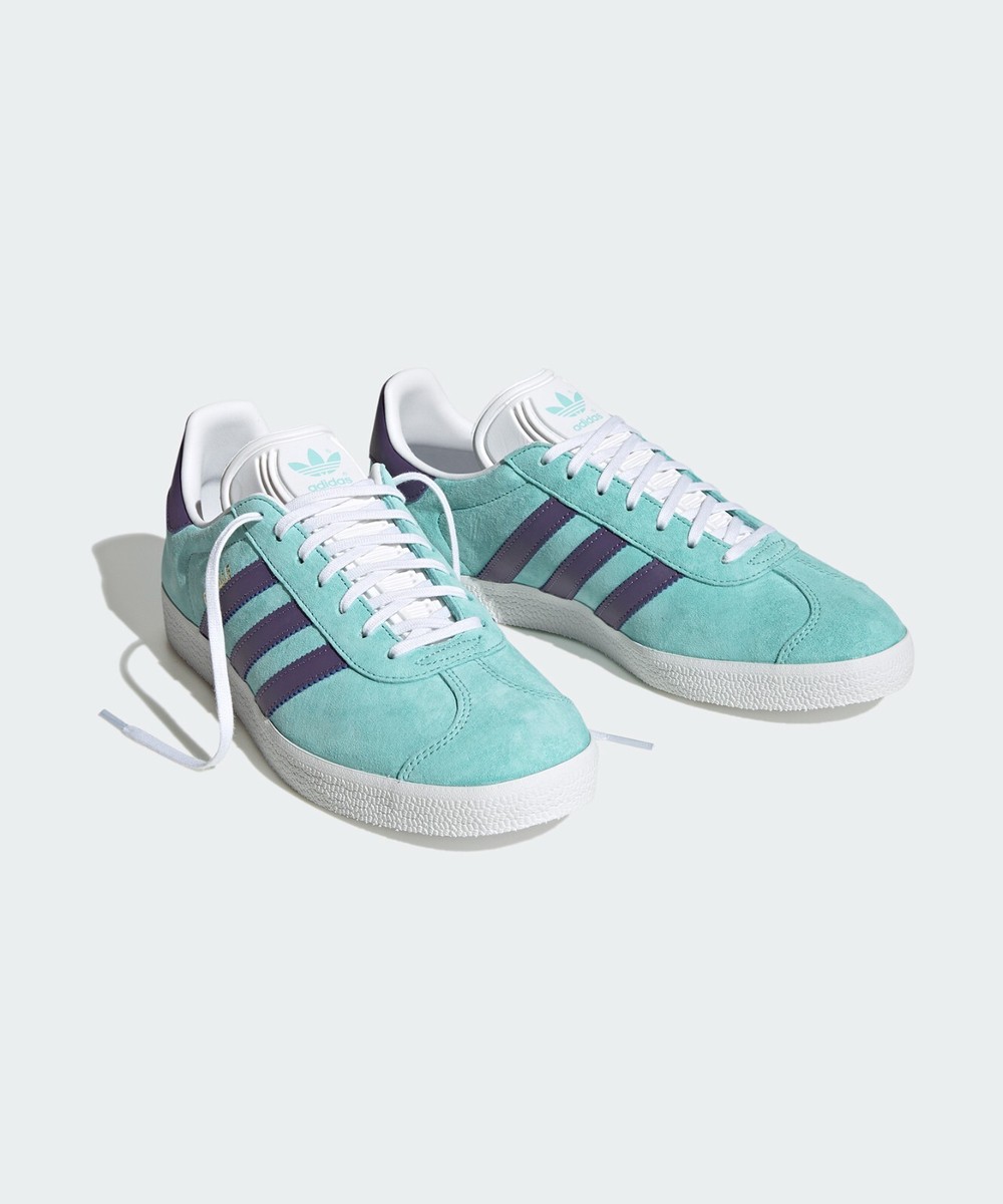 Adidas Gazelle Shoes Originals Sneakers Clear Aqua/Tech Purple 