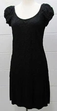 Sophie Max Studio Black Swirl Castalia Dress Knee Length Stretch Medium New