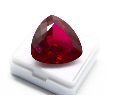 Trillion Cut Genuine Blood Red Burmese Ruby 31.35 CT Dark Ruby Loose Gemstone