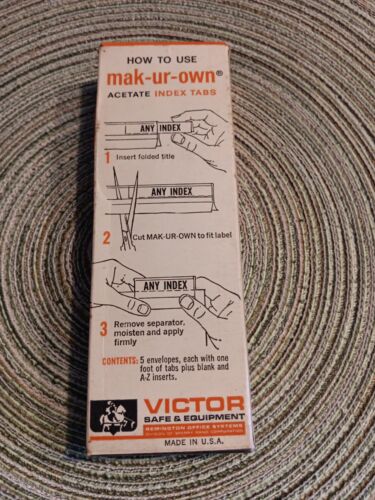 Vtg MAK UR OWN linen skirt INDEX TAB Victor Safe Equipment 1/4 1/3 1/2 Clear - Picture 4 of 9