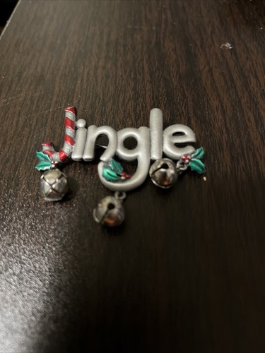 Damen Weihnachts Brosche Anstecknadel Jingle von JJ Jonette Zinnfarben Glocken - Bild 2 von 7