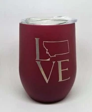 Stemless Wine Glass - Love Montana cup
