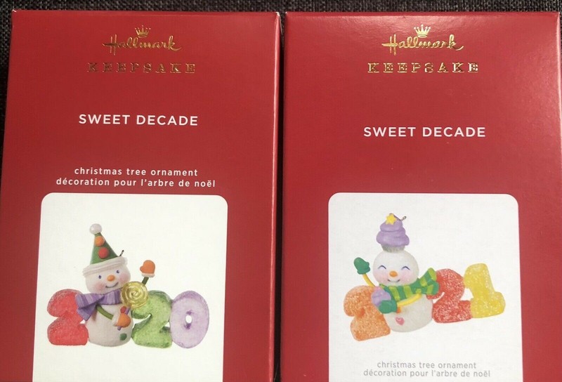 Lot of 2 HALLMARK 2020 and 2021 Sweet Decade ORNAMENT 1st & 2nd in the Series