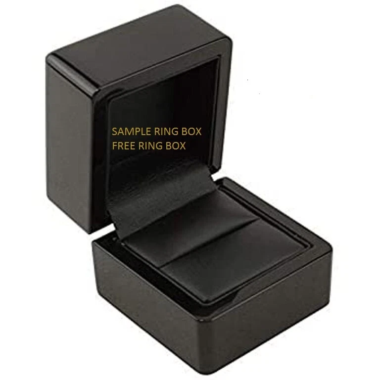 Anillo de compromiso de 3 piedras de oro blanco de 14 quilates con diamantes ... - Imagen 3 de 4