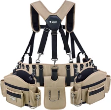 Professional Comfort-Rig Tool Belt with Adjustable Suspenders (Detachable Poc...