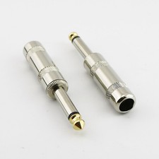 1pc 6.35mm 1/4" Mono Male Straight Plug Socket Audio Solder Adaptor Connector