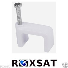 1000x Cable Clips RG6 Dual White 10 bags of 100 CCDWHT-1000