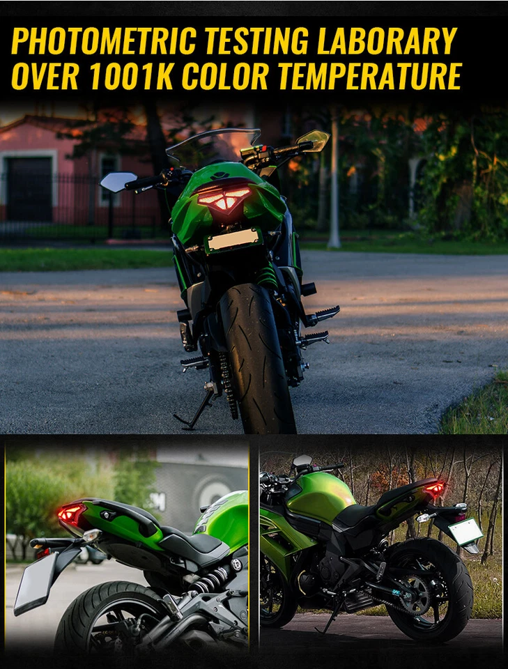 Luz traseira de LED sinais de seta para 2012-2016 Kawasaki Ninja ER6F ER6N EX650 650R - Imagem 4 de 4