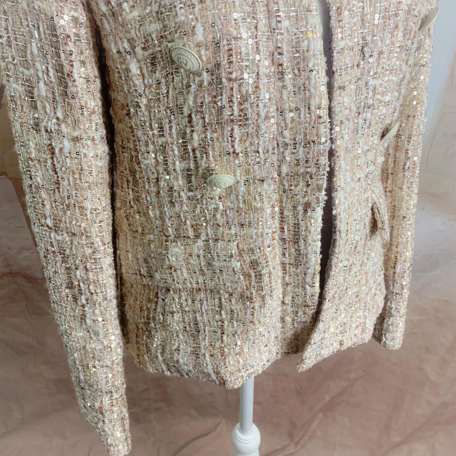 CHANEL Blazer doppiopetto L'AGENCE in tweed taglia 4