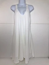 Women's Summer Spaghetti Strap White Sundress Sleeveless Slip Dress Size S New