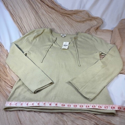 J.Jill Womens 100% Cotton Mint V Neck Long Sleeve Sweater Size S NWT - Picture 6 of 12