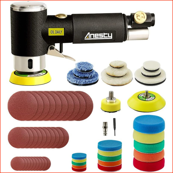 Exzenterschleifer Mini Poliermaschine Druckluft 25Mm 50Mm 75Mm Auto Polierer Set-image
