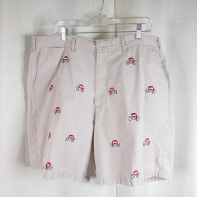 Castaway Nantucket Island Men's Shorts Size 40 Jolly Roger Embroidered Pirates