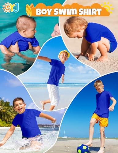 Jungen Rash Guard Kurzarm Badeshirt UPF + 50 Rashguard für 8-10 Jahre blau - Bild 4 von 8