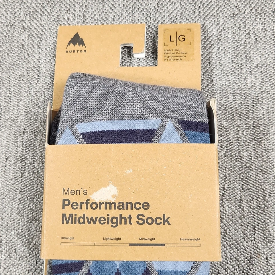 Calcetines BURTON Para Hombre L Mezcla Lana Merino Rendimiento Peso Medio Esquí SnowBoard Foto 4 de 4