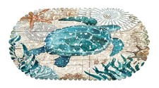MOLFUJ Non Slip Sea Turtle Bathtub Mat with 13.8" x 2.4" Oval US