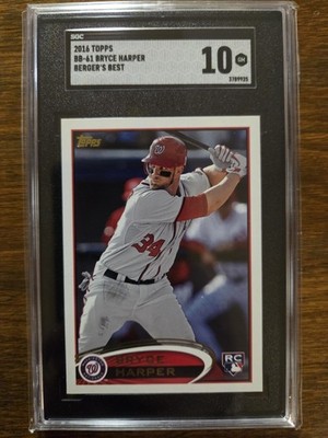 2016 Topps Bryce Harper Bergers Best Graded Sgc 10 - Population 1