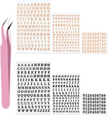 6 Sheets 0.11inch Small Letter Stickers Self Adhesive Alphabet Number Sticker Re