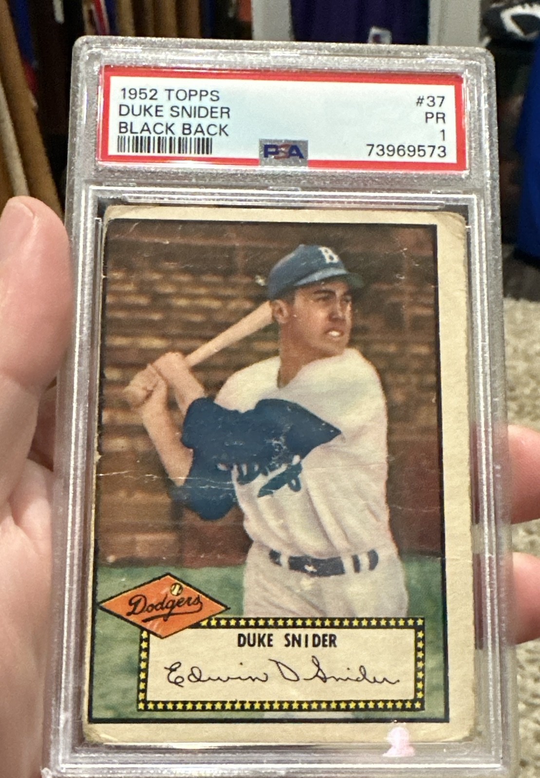 1952 Topps - Duke Snider #37 Black Back view 1