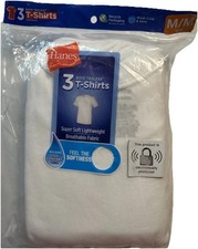 Hanes 3pk Boys Tagless White T-Shirts - Size: M 10-12 New In Package