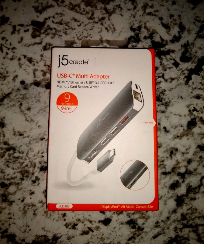 j5create USB-C 9-in-1 Multi Adapter  HDMI/Ethernet/USB 3.1/PD3.1/Memory Card